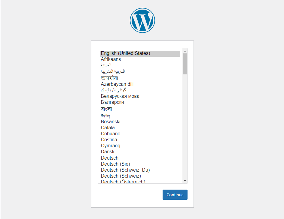 Wordpressの初期画面